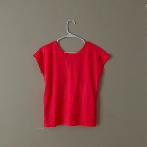 Lole Neon Pink Short Sleeve Lightweight Criss-Cross Top